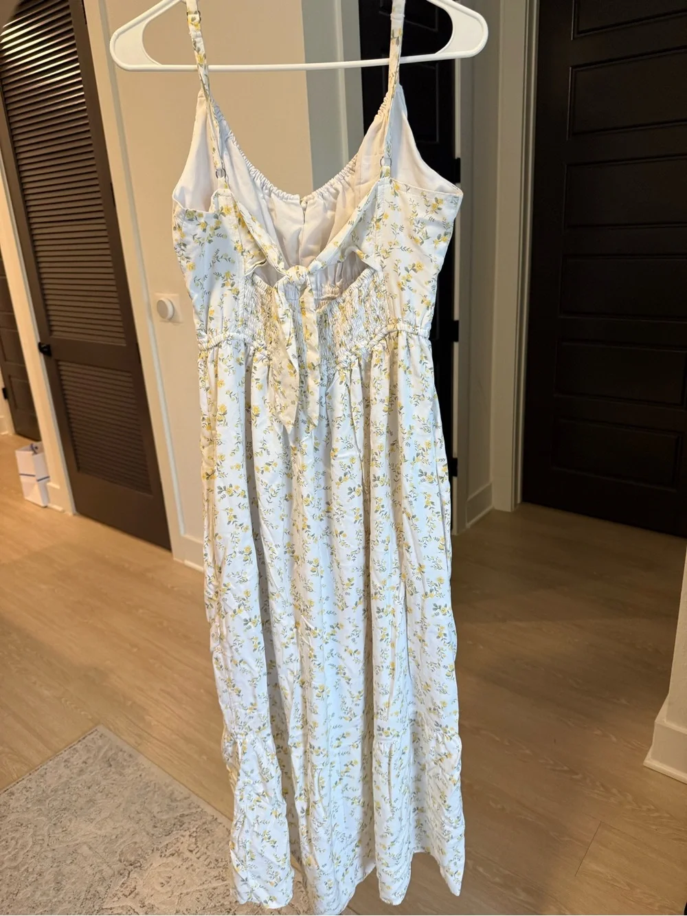 Abercrombie & Fitch White Maxi Dress with Yellow Floral Print